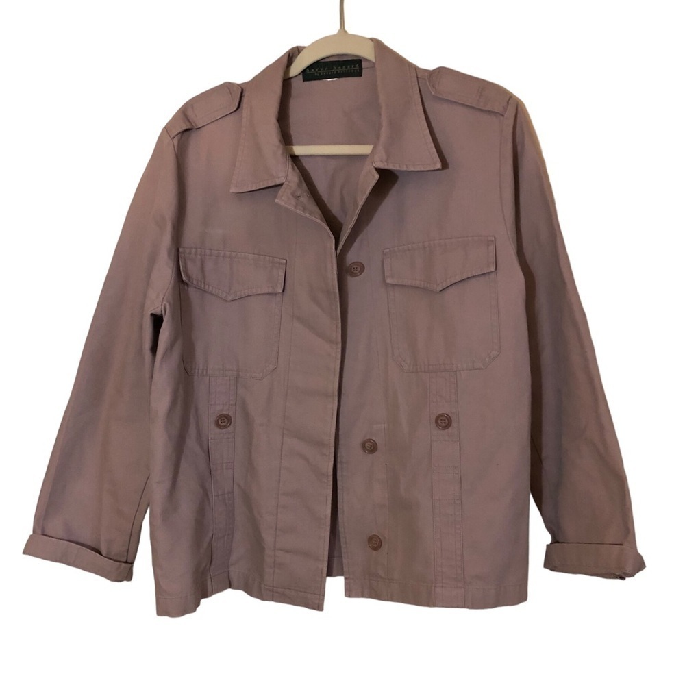 Women’s Mauve Pink Barn Chore Jacket Patch Pockets Size Large